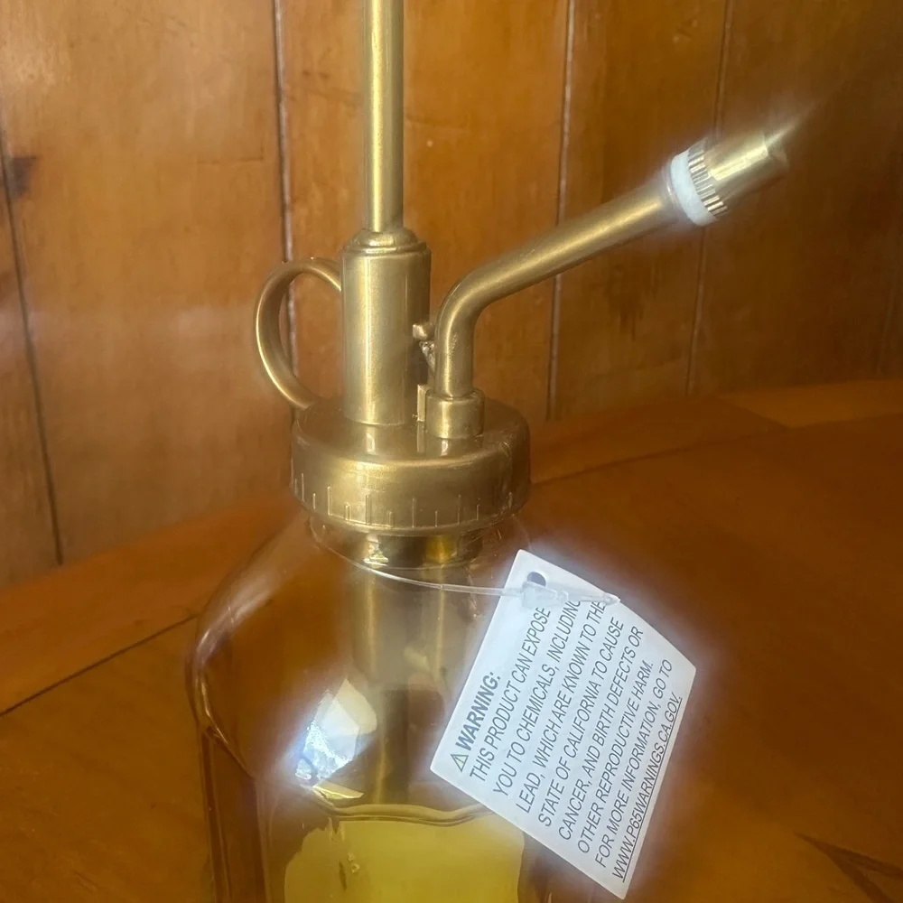 Gold and Clear Glass Plant Misters lot of 2